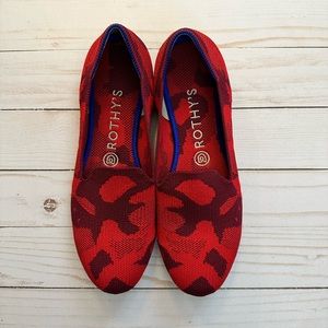 Rothy’s Red Camo Loafers size 8